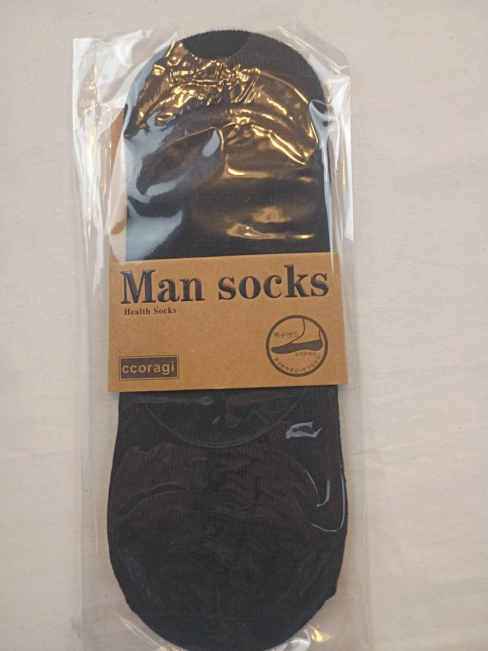 #1207 Ccoragi Men's No Show Invisible Socks Anti-Slip Heel Grip